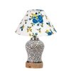 Devansh Conical Multi Cotton Shade Lamp With Wood & Mosaic Glass Base For Decoration/Office/Home/Gifting/Study For Decoration/Office/Home/Gifting/Study -(10X10X14.5) Inches -A
