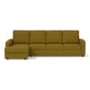 Apollo Sofa (Colour : Olive Green, Cushion : Soft, Back Type : High Back, Seating Capacity : Left Aligned 3 Seater + Left Aligned Chaise + Ottoman)