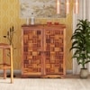 Calipo Sheesham Wood Bar Cabinet in Teak Finish