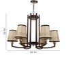 Eliante Chandelier 6-Light Mild Steel With Fabric Shade Modern Hanging Ceiling Light