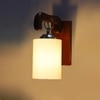 Devansh Solid Wood Electric Wall Light in Brown Colour with off-white Shade Count of 1 Light