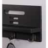 MDF Wood Wall Shelf with 3 Key Hooks in Black Colour