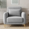 Monly Velvet 1 Seater Sofa Grey Color
