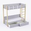 Pine Tree Single Size Bunk Bed In Grey Colour