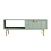 Velin Ridged Coffee Table with Drawer Sage Green
