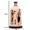 Hand Painted Laurentia White Glass Shade Table Lamp with Wooden Base