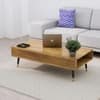 Hexa Engineered Wood Coffee Table With Metal Legs In Giant Wood