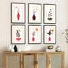 The Castle Decor Boho Abstract Botanical Wall Art Set of 6 Design 5 11x17 Inch