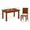 Globally Indian Vikirana Solid Sheesham Wood 4 Seater Dining Table Set 4 Chairs Beige