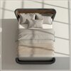 Heritage Cane Upholstered Queen Size Bed in Linen With Oak wood Frame