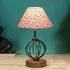 Gracelynn Multicolor cotton Table lamp with Wood & Iron Base
