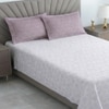 White And Lavender Shade  Floral Cotton 400 Tc Flat  Single Bed Size Bedsheet With 2 Pillow Covers