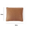 Stripe Knit Espresso Copper Print Cushion Cover 16X16  Inches