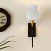 Devansh Metal Electric Wall Light in Black Colour with White Shade Count of 1 Light