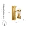 Hayward Brass and Glass Wall Light