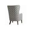 Carolina Printed Infinity Grid Fabric Wing Chair in White Colour