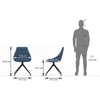 Caribu 6 To 8 Extendable Dining Table With 8 Doris Swivel Accent Chairs (Chair Colour- Blue, Finish- Black High Gloss)