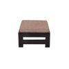 Kumkum Sheesham Wood Foot Stool in Dark Walnut Finish with Jute Beige Cushion