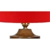 Ava Red cotton table lamp with Natural Wood Base
