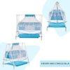 Ares Stainless Steel Baby Cradle with Mosquito Net - Clouds & Checks Clouds &Checks