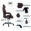 Mearisha High Back Executive Chair in Brown Colour