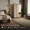 Sydney 3 Door Wardrobe in Beige High Gloss Finish