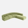 Zenliving Wood Left Aligned 3-Seater With Upholstery Non Storage Sofas In Green Colour