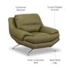 Clarkson 1 Seater Leatherette Sole in Olive Green Colour