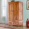 Alaca 2 Door 2 Drawer Wardrobe Sheesham Wood Wardrobe in Teak Finish