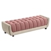 Resco  Velvet 2 Seater 4 Feet Ottoman Bench in Peach & Cream Color