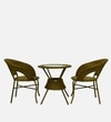 Ballarat  Wicker Table And Chair Set In Beige Dual Tone Finish