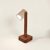 Hexspot Brown Wooden Table Lamp with Beige Wooden Lampshade