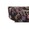 Nayla Solid Wood Stool in Black Leaves Jackard fabric