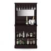 Riveria Solid Wood Free Standing Bar Cabinet in Mahogany Finish
