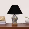 Devansh Conical Black Cotton Shade Lamp With Wood & Mosaic Glass Base For Decoration/Office/Home/Gifting/Study For Decoration/Office/Home/Gifting/Study -(10X10X14.5) Inches -A