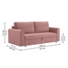 Baruna 3 Seater Velvet Pull Out Sofa Cum Bed with Storage In Peach Color