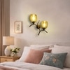 Devansh Metal Electric Wall Light in Gold Colour with Lavender Shade Count of 2 Lights