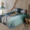 Stoa Paris Super King Size 100% Cotton Bedsheet with 2 Pillow Covers  Size Deep Aqua, Golden Yellow