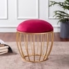 Lush Velvet Cage Metallic Stool in Maroon Color