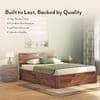 Boston Solid Wood King Size Box Storage Bed In Teak Finish