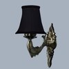 Devansh Gold Antique Wall Mounted Lamp With Black  Cotton Shade