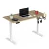 Wrick Solo Height Adjustable Study Table European Oak & White