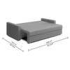 Rubbik 3 Seater Pull Out Sofa cum Bed  in Grey Colour