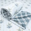 Green Floral 4 Pcs Comforter set with Queen size bedsheet + 2 Pillow covers