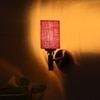 Devansh Metal Electric Wall Light in Gold Colour with Maroon Shade Count of 1 Light