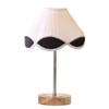 Devansh Multi-Color Cotton Vintage Lamp With Natural Wood Base & Steel Pipe (12X19.25)