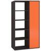 Nikola Large Crockery cum Bookshelf and Divider Unit in Antique Ebony Light Orange Colour