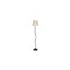 Flora Off White Fabric Floor Lamp with Black Iron Base