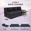 Sleep Spa Foldable 3 Seater Double Foam Fold Out Sofa Cum Bed in Dark Grey Colour