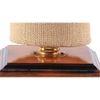 Elger Beige Natural Fiber Shade Table Lamp with Brown Wooden Base